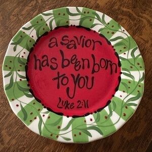 Decorative Christmas Plate A Savior has been born to you